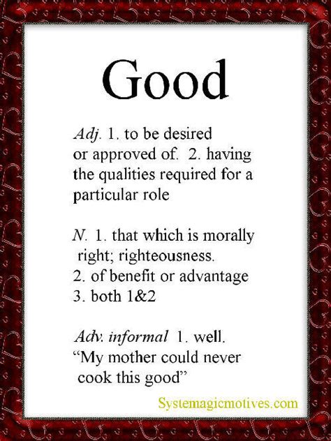 what does good mean.